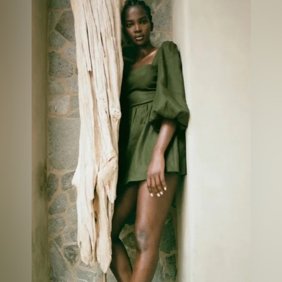 Reformation Dresses & Skirts - New Reformation Brodie Back Tie Linen Mini Dress